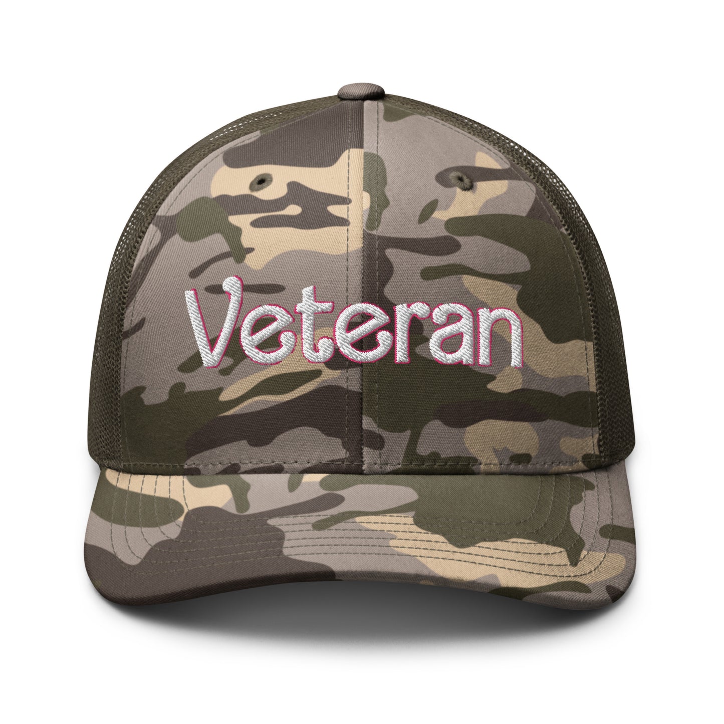 "Veteran" Embroidered Camouflage trucker hat