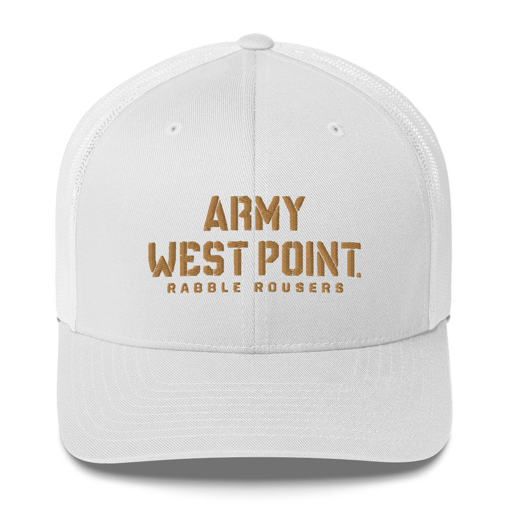 Army West Point Rabble Rousers Trucker Cap (Old Gold Color Thread)