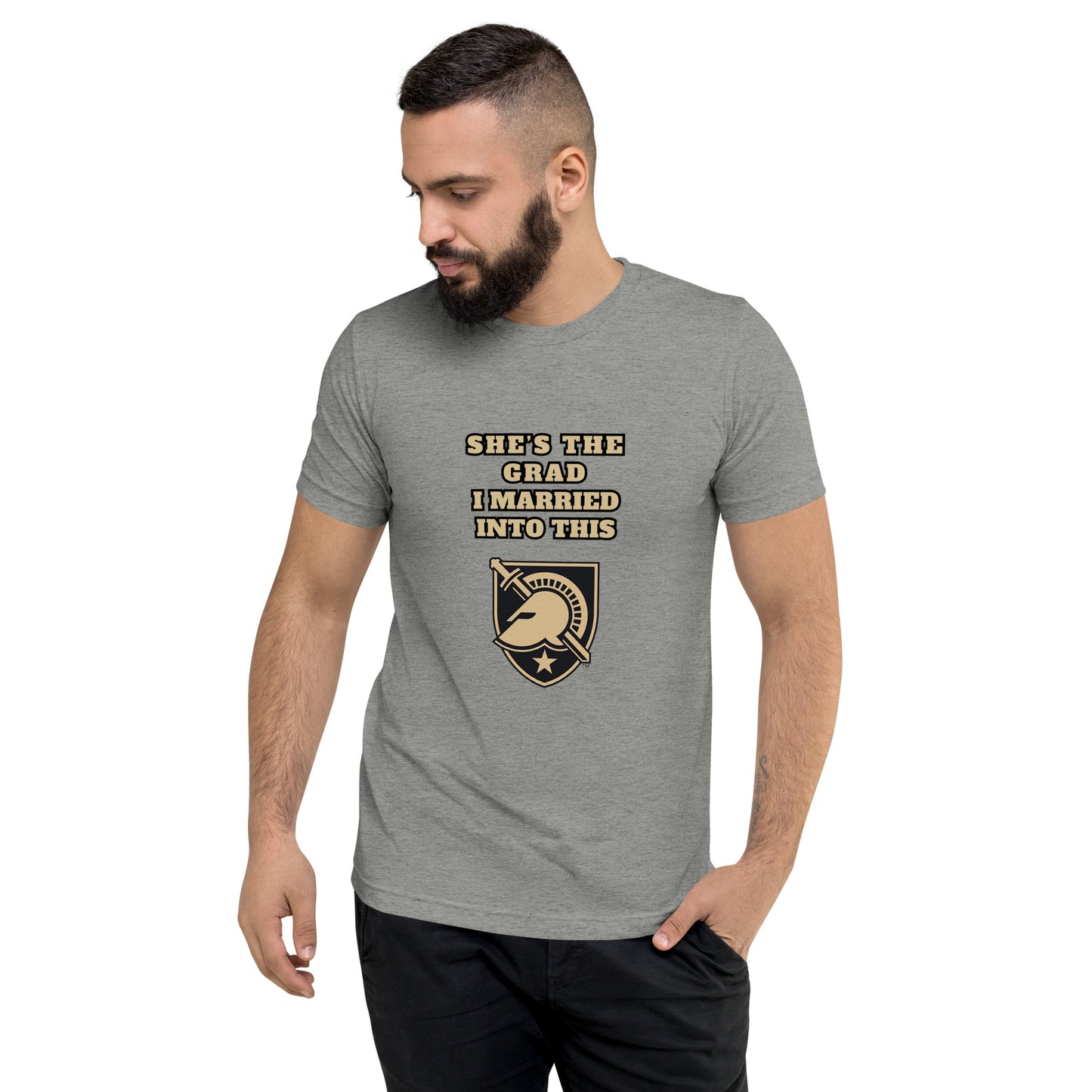 West Point Women Spouse Unisex Triblend Short Sleeve t-shirt "She's the Grad"