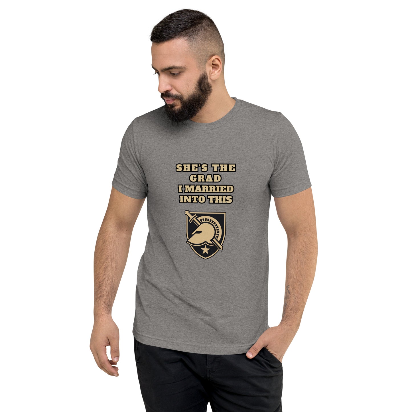 West Point Women Spouse Unisex Triblend Short Sleeve t-shirt "She's the Grad"