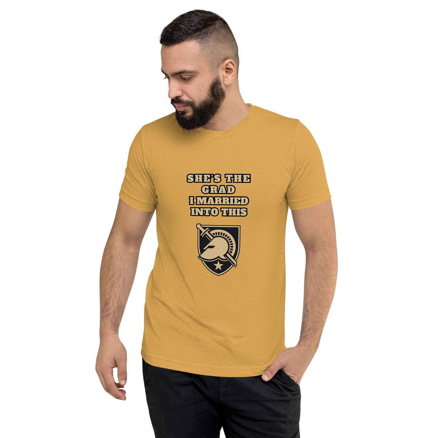 West Point Women Spouse Unisex Triblend Short Sleeve t-shirt "She's the Grad"