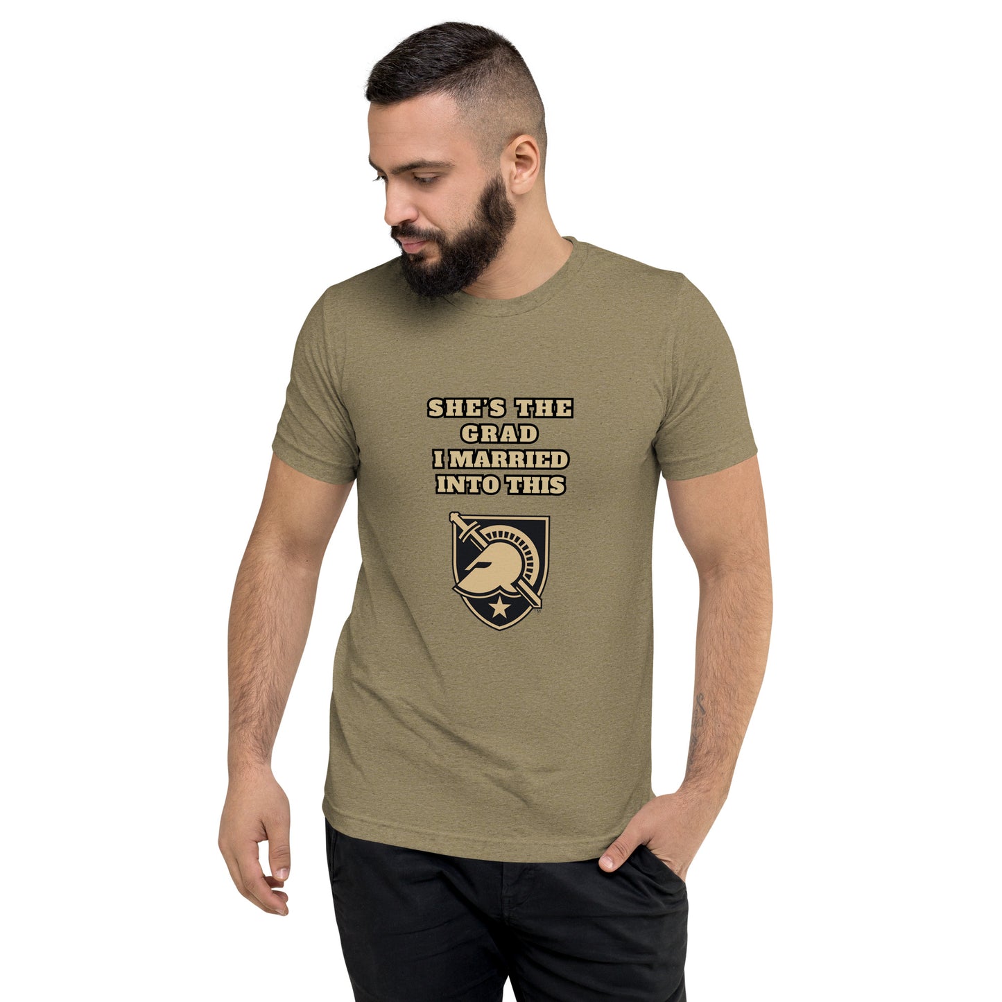 West Point Women Spouse Unisex Triblend Short Sleeve t-shirt "She's the Grad"