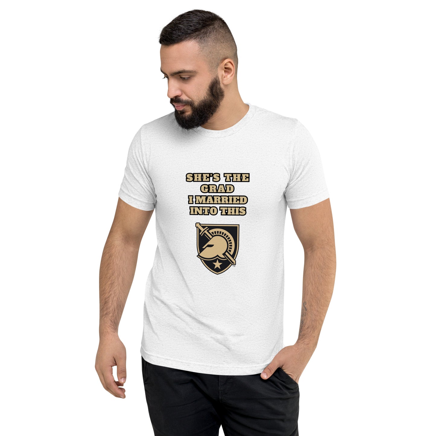 West Point Women Spouse Unisex Triblend Short Sleeve t-shirt "She's the Grad"