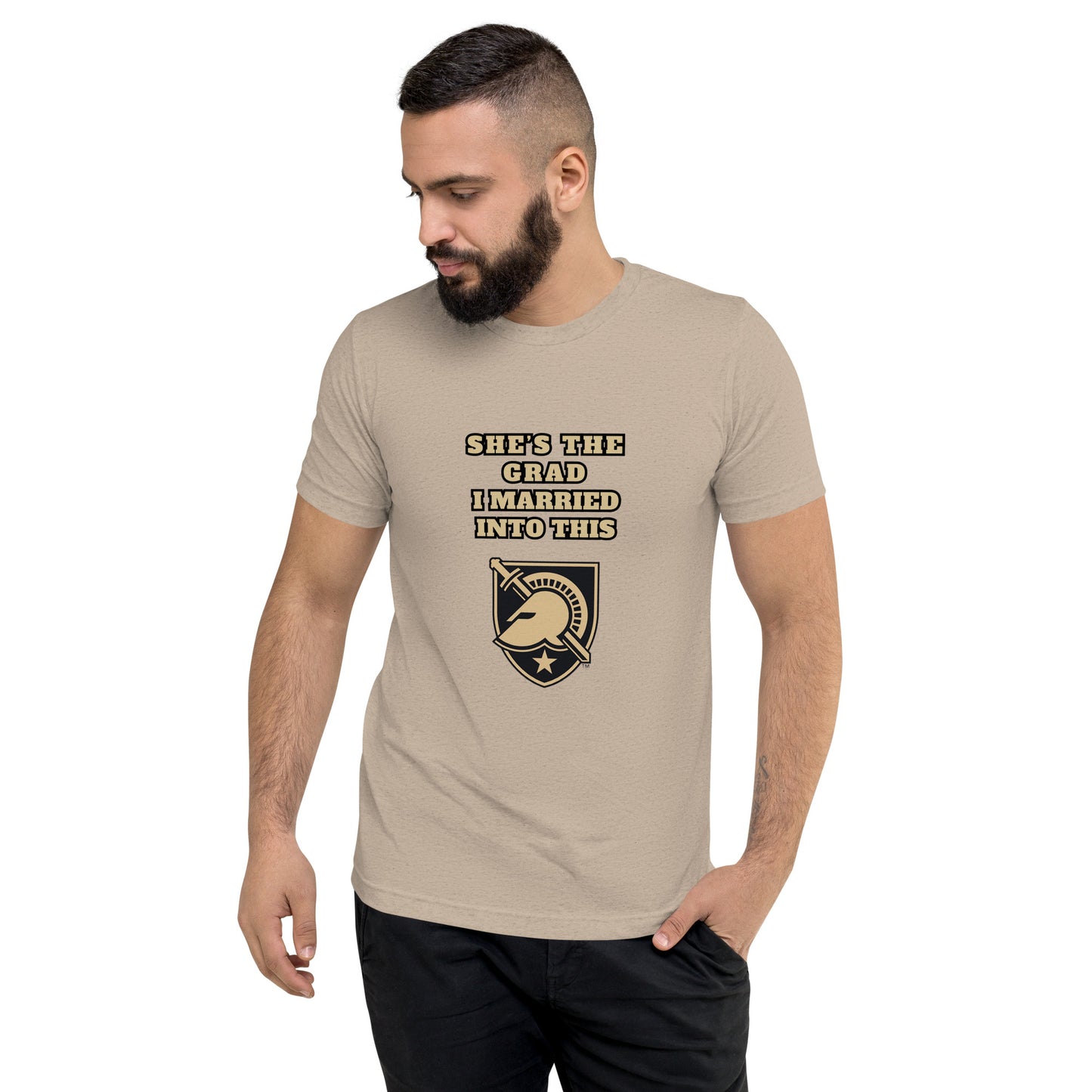 West Point Women Spouse Unisex Triblend Short Sleeve t-shirt "She's the Grad"