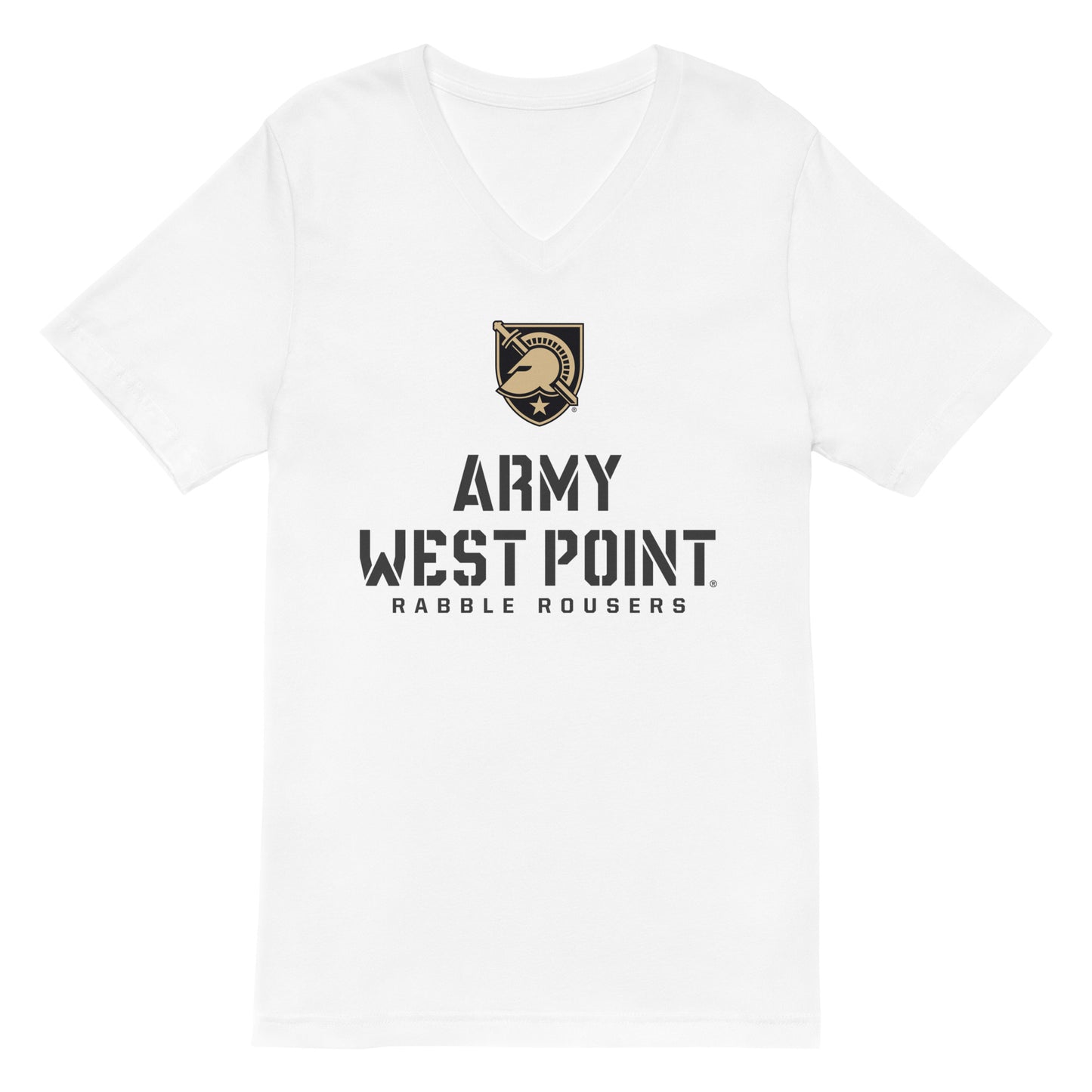 Army West Point Rabble Rousers Unisex Short Sleeve V-Neck T-Shirt (White)