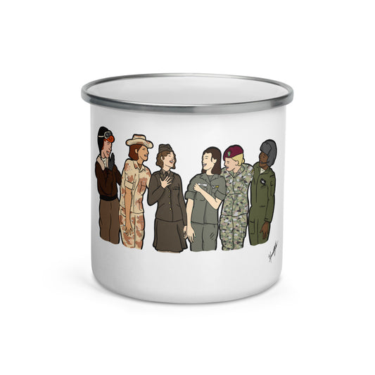 "Ode to the Trailblazers" Art by Hannah Lamb, Centered Large Image, Enamel Mug