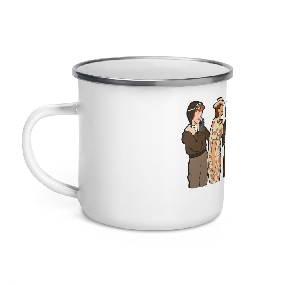 "Ode to the Trailblazers" Art by Hannah Lamb, Centered Large Image, Enamel Mug
