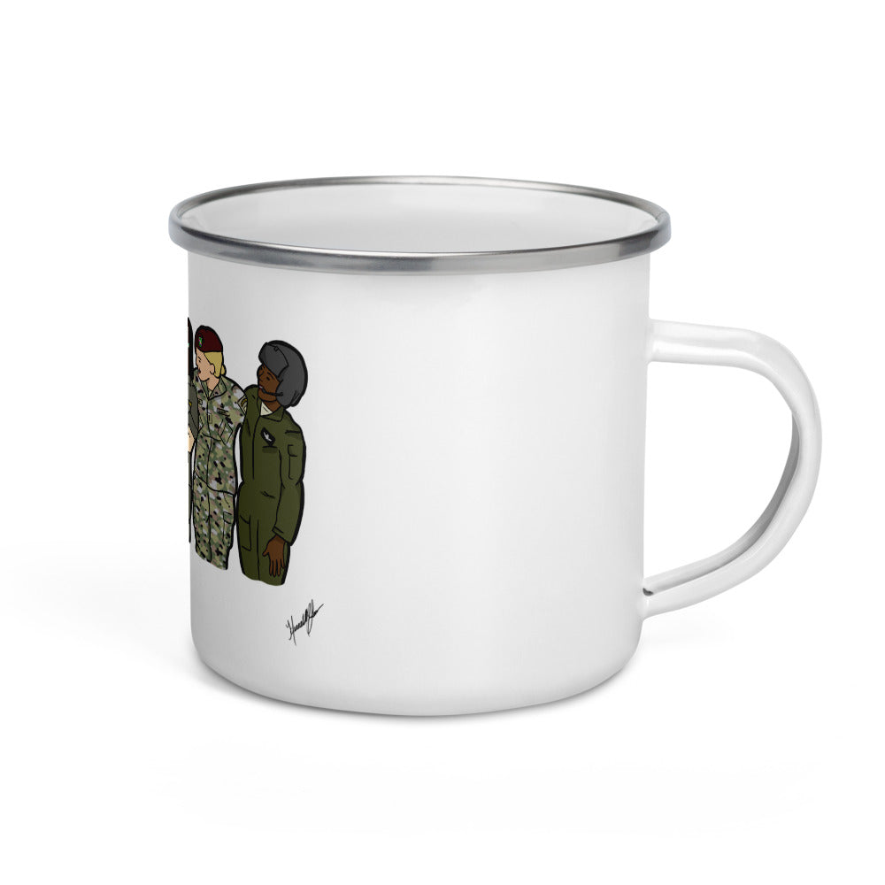 "Ode to the Trailblazers" Art by Hannah Lamb, Centered Large Image, Enamel Mug