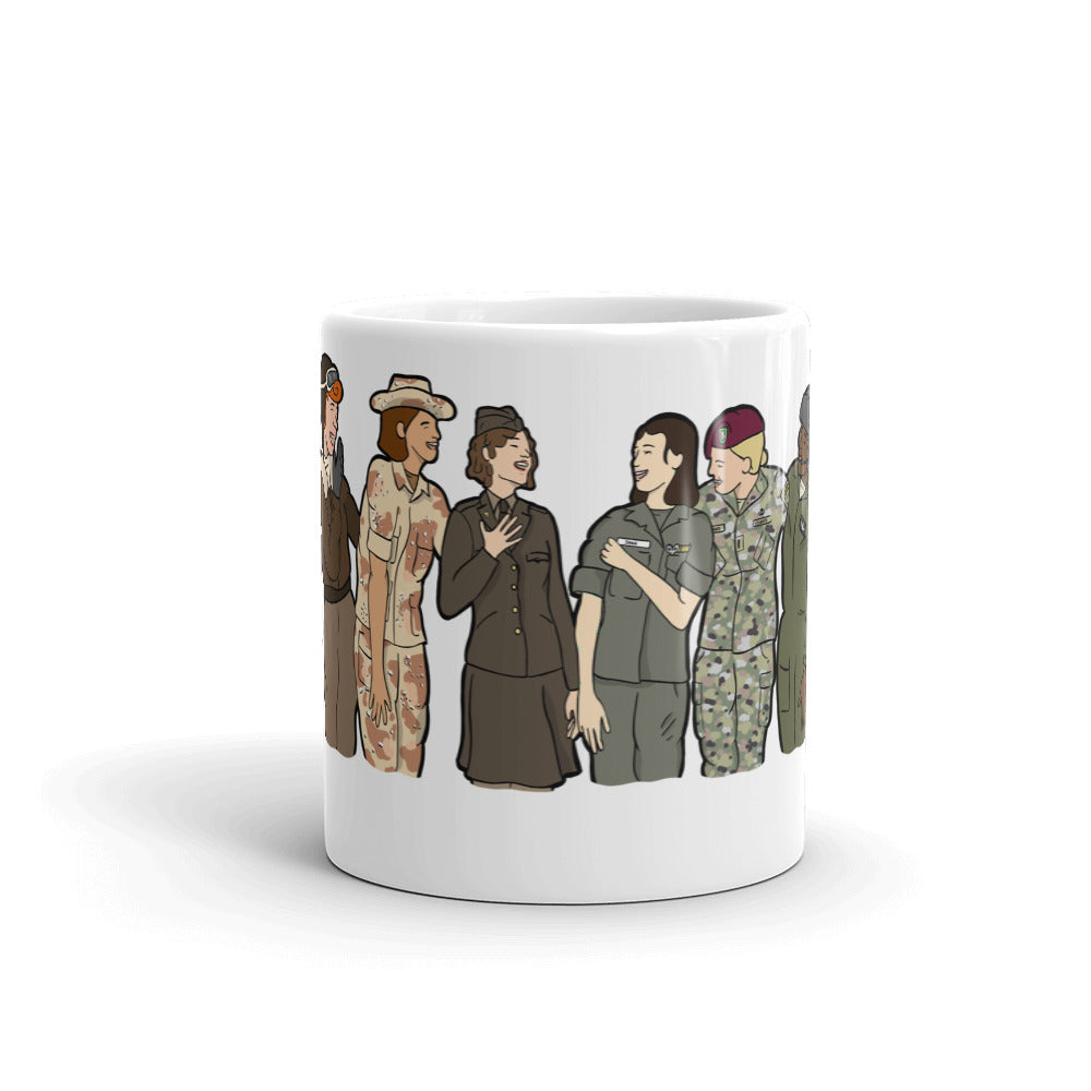 "Ode to the Trailblazers" by Hannah Lamb White glossy mug (microwave/dishwasher safe)