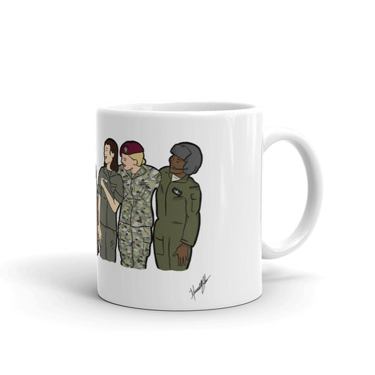 "Ode to the Trailblazers" by Hannah Lamb White glossy mug (microwave/dishwasher safe)