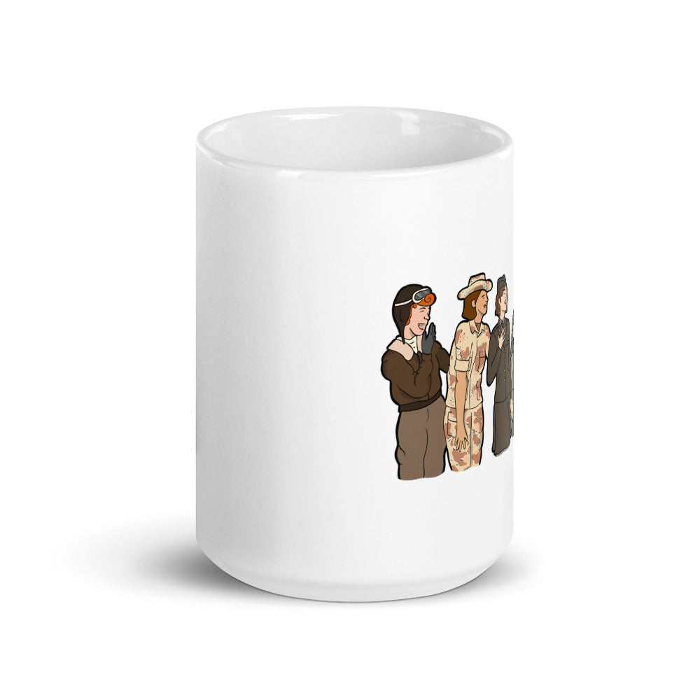 "Ode to the Trailblazers" by Hannah Lamb White glossy mug (microwave/dishwasher safe)