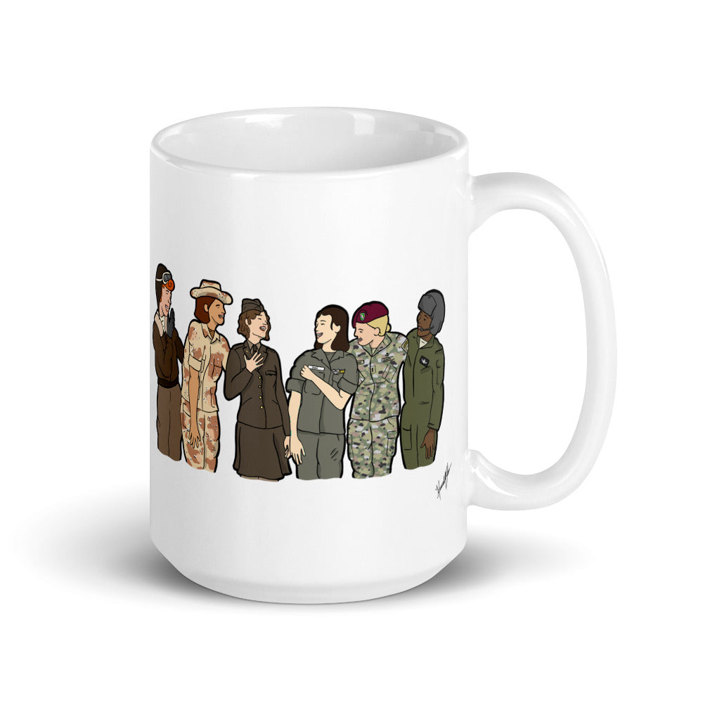 "Ode to the Trailblazers" by Hannah Lamb White glossy mug (microwave/dishwasher safe)