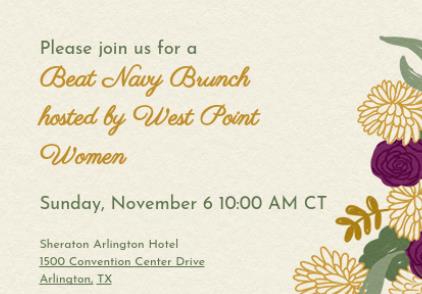 West Point Women & Friends Brunch in Arlington, TX - Sun. Nov. 6th 10 CST