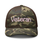 "Veteran" Embroidered Camouflage trucker hat