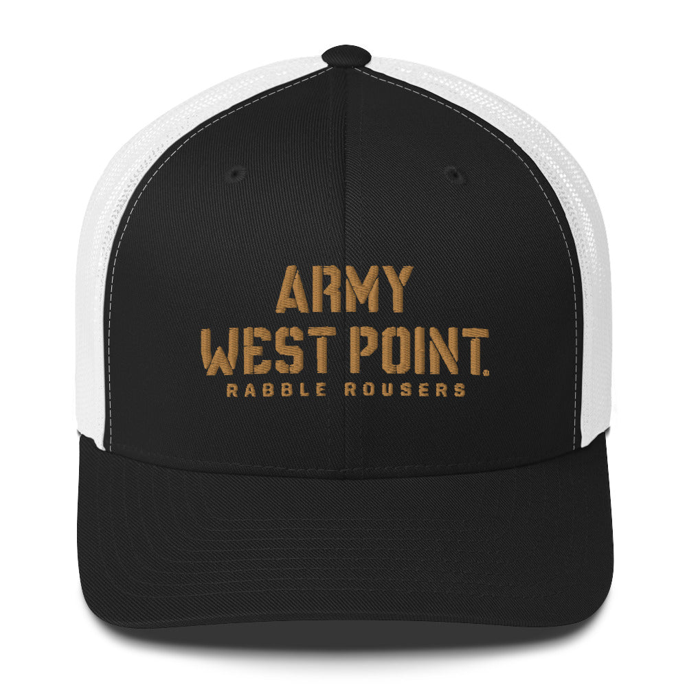 Army West Point Rabble Rousers Trucker Cap (Old Gold Color Thread)