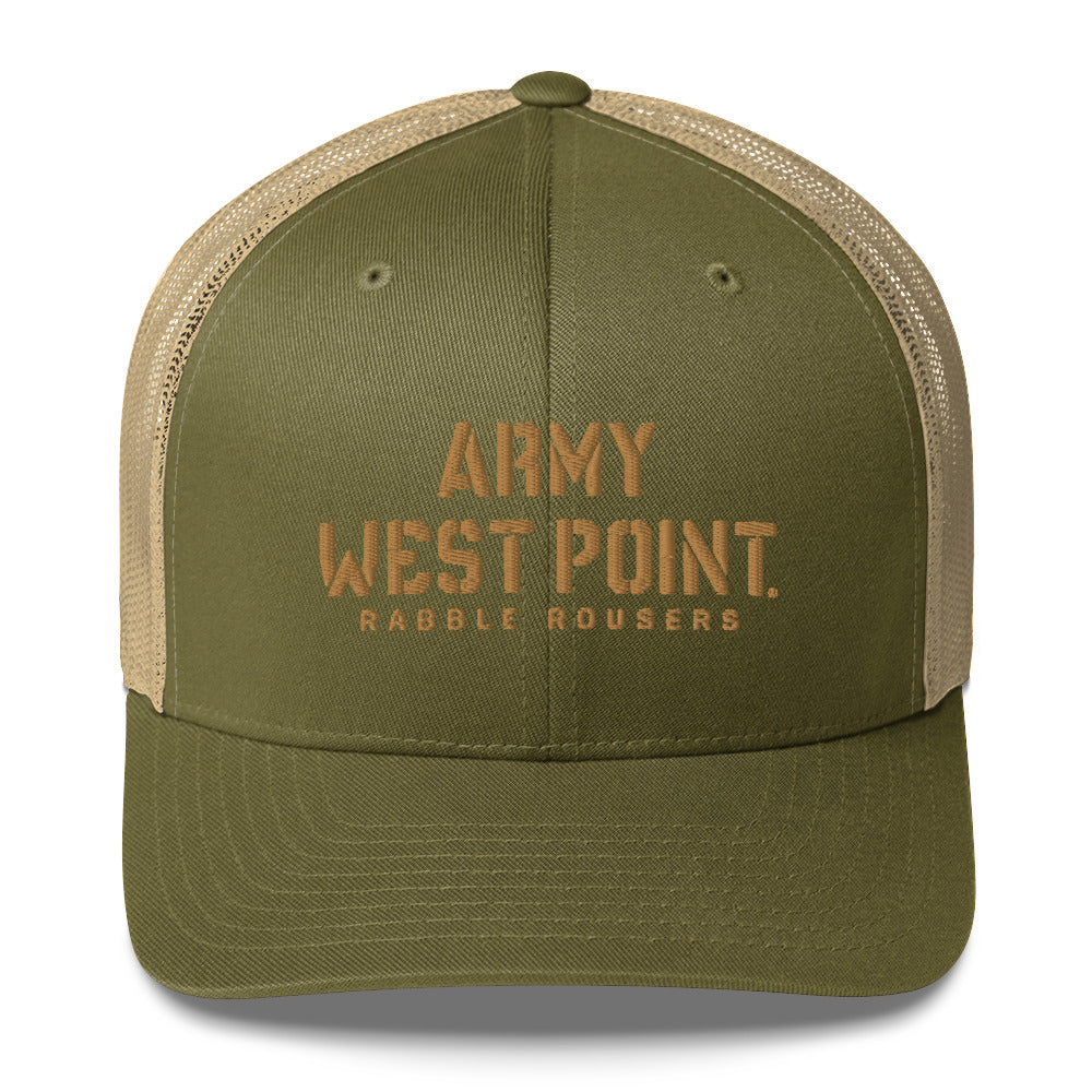Army West Point Rabble Rousers Trucker Cap (Old Gold Color Thread)