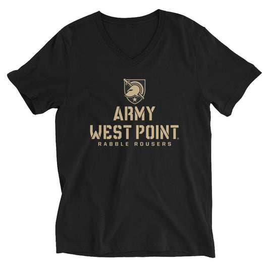 Army West Point Rabble Rousers Unisex Short Sleeve V-Neck T-Shirt (Black)