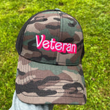 "Veteran" Embroidered Camouflage trucker hat