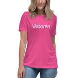 Women's Relaxed "Veteran" Pink T-Shirt (Choose White, Dark or Lt Pink)
