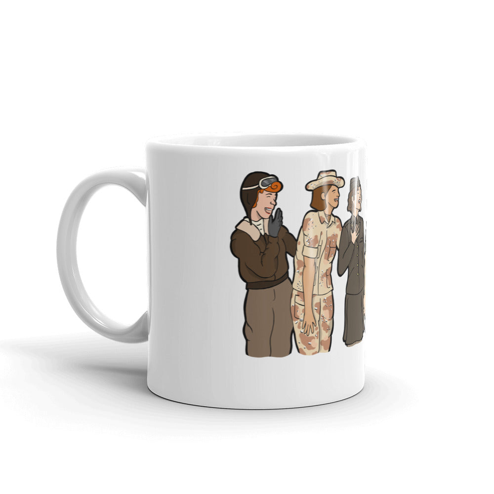 "Ode to the Trailblazers" by Hannah Lamb White glossy mug (microwave/dishwasher safe)